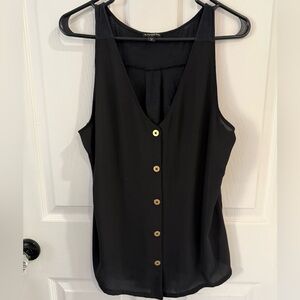 Black gold button medium express sheer tank